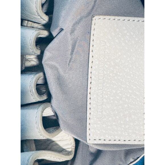 Alexander Wang Authentic Large Rocco White Leather Studded Bucket Bag - Picture 9 of 12